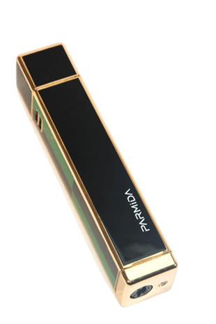 Parmida Tek Torch Pürmüz Siyah-Yeşil Dama Desenli Metal Puro Çakmağı