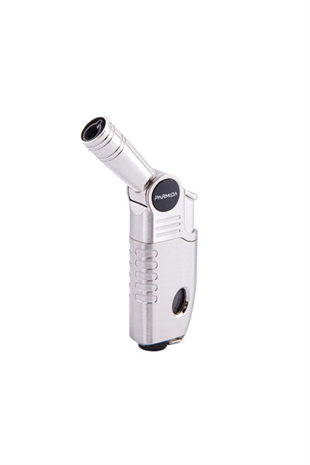 Parmida Tek Torch Pürmüz Gümüş Oynar Başlıklı Masa Tipi Puro Çakmağı