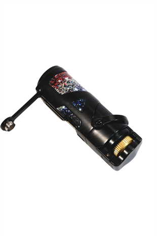 Parmida Tek Torch Pürmüz Siyah Desenli Metal Puro Çakmağı