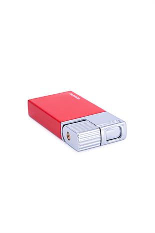 Parmida Tek Torch Pürmüz Kırmızı-Gümüş Metal Puro Çakmağı
