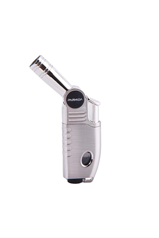 Parmida Tek Torch Pürmüz Gümüş Oynar Başlıklı Masa Tipi Puro Çakmağı
