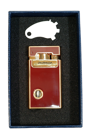 Parmida Tek Torch Pürmüz Soft Flame Özellikli Bordo-Gold Metal Puro Çakmağı