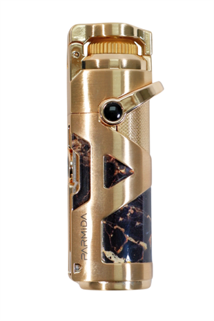 Parmida Tek Torch Pürmüz Gold Desenli Metal Puro Çakmağı