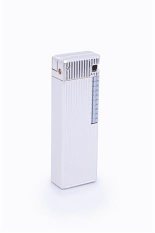Parmida Gümüş Düz İşlemeli Soft Flame Metal Çakmak