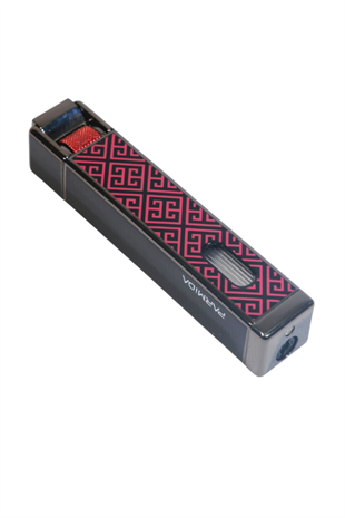 Parmida Tek Torch Pürmüz Gunmetal-Kırmızı Desenli Metal Puro Çakmağı