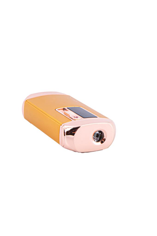 Parmida Sarı-Gold Multifonksiyonel Çakmak (Tek Torch Pürmüz Puro Çakmağı, Elektrikli Çakmak, Powerbank, El Feneri)