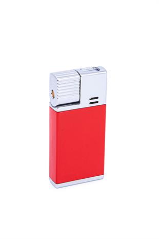 Parmida Tek Torch Pürmüz Kırmızı-Gümüş Metal Puro Çakmağı