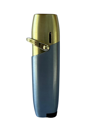 PremiumQuality Tek Torch Pürmüz Gümüş Metal Puro Çakmağı