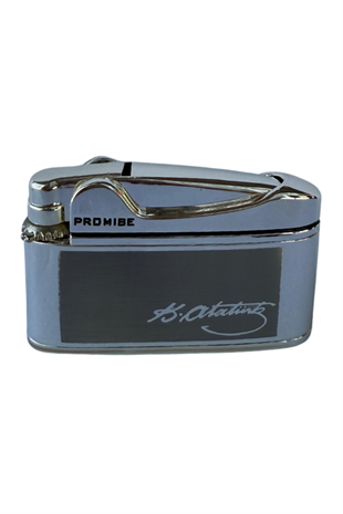 Promise Soft Flame Gümüş Atatürk İmzalı Metal Çakmak
