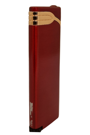 PremiumQuality Kırmızı - Bronz Tek Torch Pürmüz Metal Puro Çakmağı