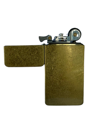 PremiumQuality Fırçalı Bronz Metal Benzinli Çakmak