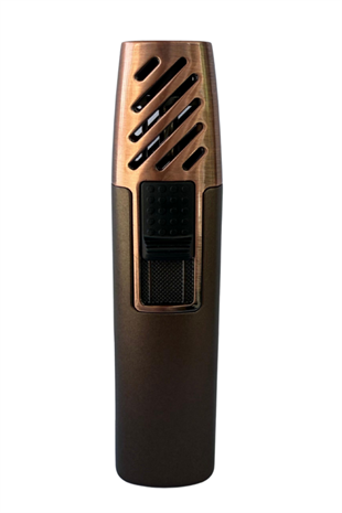 PremiumQuality Kahverengi-Bronz Tek Torch Pürmüz Metal Puro Çakmağı