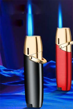 PremiumQuality Tek Torch Pürmüz Kırmızı Metal Puro Çakmağı