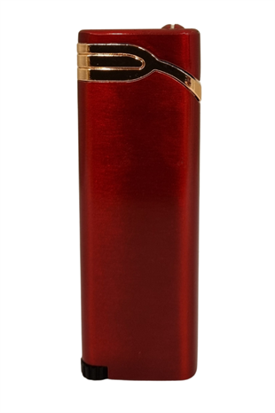 PremiumQuality Kırmızı - Bronz Tek Torch Pürmüz Metal Puro Çakmağı