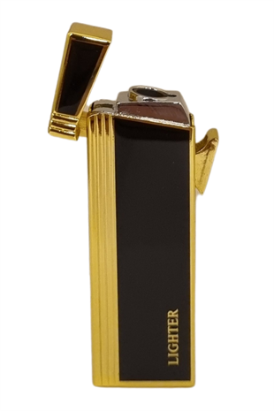 PremiumQuality Gold - Siyah Tek Torch Pürmüz Metal Puro Çakmağı