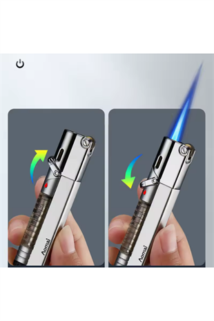 PremiumQuality Tek Torch Pürmüz Gümüş Puro Çakmağı