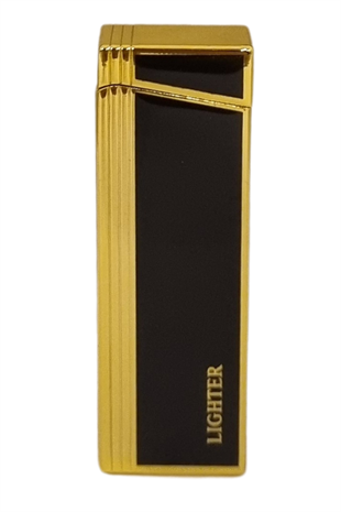 PremiumQuality Gold - Siyah Tek Torch Pürmüz Metal Puro Çakmağı