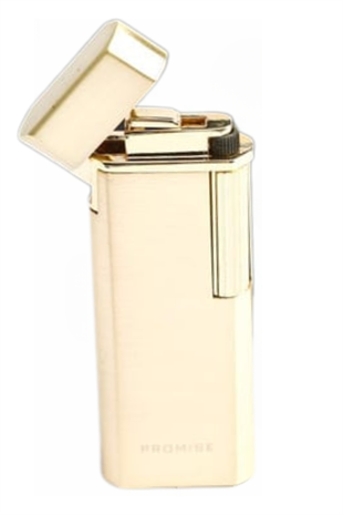 Promise Twiggy Fırçalı Gold Metal Soft Flame Çakmak