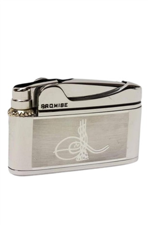 Promise Soft Flame Gümüş Tuğra Desenli Metal Çakmak