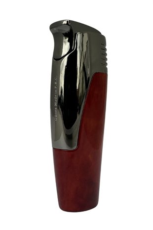 Promise Tek Torch Pürmüz Kırmızı-Gümüş Desenli Puro Çakmağı