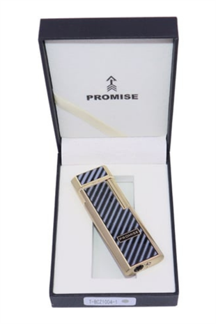 Promise Twiggy Gold Siyah İşlemeli Metal Soft Flame Çakmak