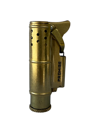 Promise Fırçalı Gold Kapaklı Metal Tek Alevli Muhtar Çakmağı