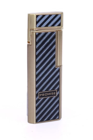 Promise Twiggy Gold Siyah İşlemeli Metal Soft Flame Çakmak