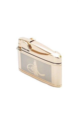 Promise Soft Flame Gold Tuğra Desenli Metal Çakmak