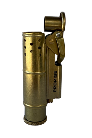 Promise Fırçalı Gold Kapaklı Metal Tek Alevli Muhtar Çakmağı