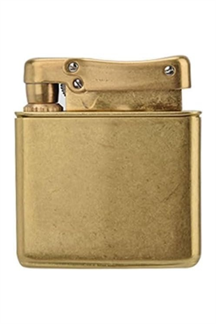 Promise Tek Alevli Fırçalı Gold Metal Benzinli Çakmak