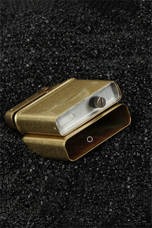 Promise Tek Alevli Fırçalı Gold Metal Benzinli Çakmak