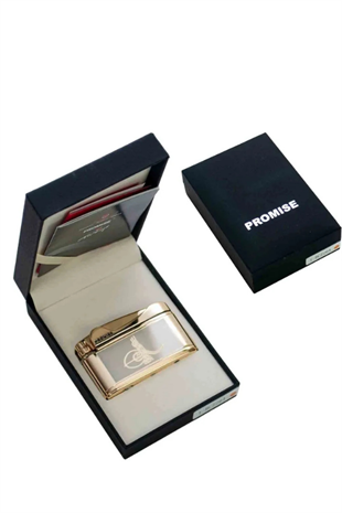 Promise Soft Flame Gold Tuğra Desenli Metal Çakmak