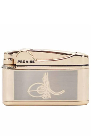 Promise Soft Flame Gold Tuğra Desenli Metal Çakmak