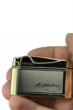 Promise Soft Flame Gold Atatürk İmzalı Metal Çakmak