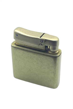 Promise Tek Alevli Fırçalı Gold Metal Benzinli Çakmak