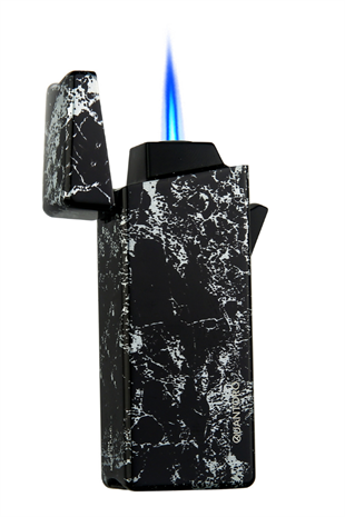 Quantoro Tek Torch Pürmüz Siyah Desenli Metal Puro Çakmağı