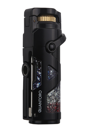 Quantoro Tek Torch Pürmüz Delicili/İğneli Siyah Metal Puro Çakmağı