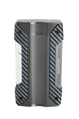 Quantoro Tek Torch Pürmüz Siyah-Karbon Gunmetal Metal Puro Çakmağı