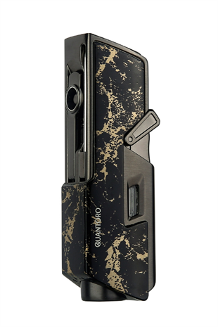 Quantoro Tek Torch Pürmüz Delicili/İğneli Siyah Gold Desenli Metal Puro Çakmağı
