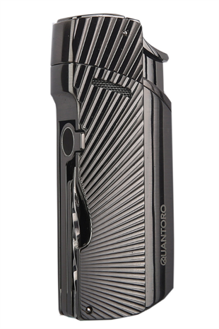 Quantoro Tek Torch Pürmüz Delicili/İğneli Gunmetal Metal Puro Çakmağı