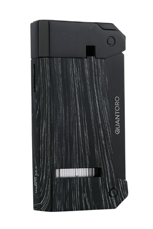 Quantoro Tek Torch Pürmüz Delicili Siyah Ahşap Desenli Metal Puro Çakmağı