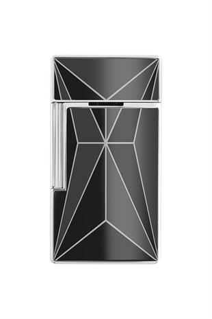 S.T. Dupont Biggy Fire x Siyah-Krom Puro Çakmağı 25070