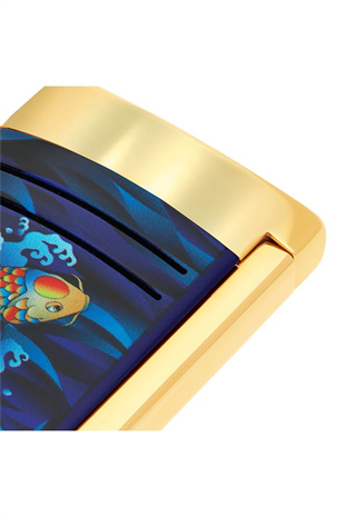 S.T. Dupont Maxijet Koifish Gold-Lacivert Puro Çakmağı 20397