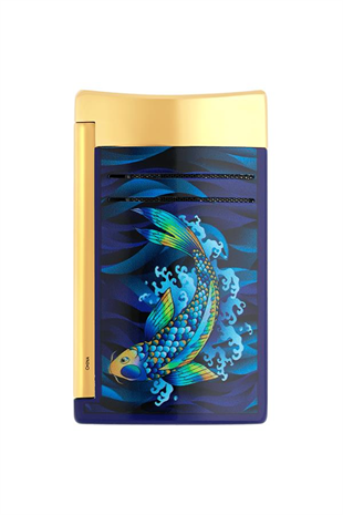 S.T. Dupont Maxijet Koifish Gold-Lacivert Puro Çakmağı 20397