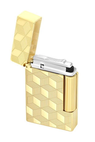 S.T. Dupont Initial Guilloche Gold Düz İşlemeli Puro Çakmağı 20841