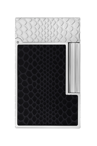 S.T. Dupont Guilloche Under Lacquer Ligne 2 Yılan Desenli Siyah Çakmak 16079