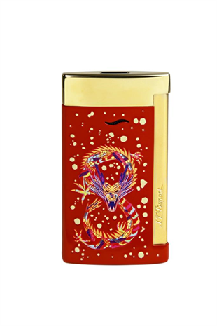 S.T. Dupont Slim 7 Burgundy Dragon Gold Puro Çakmağı 27776