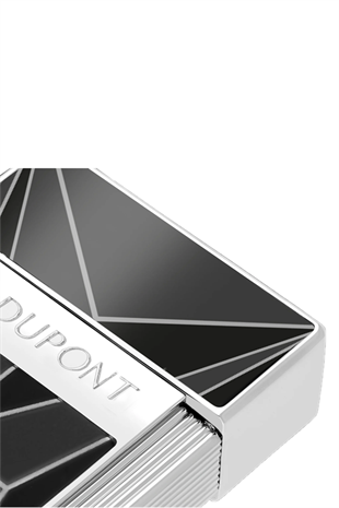 S.T. Dupont Biggy Fire x Siyah-Krom Puro Çakmağı 25077