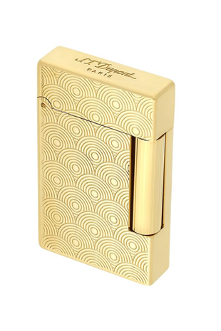 S.T. Dupont Initial Guilloche Gold Daire İşlemeli Puro Çakmağı 20845