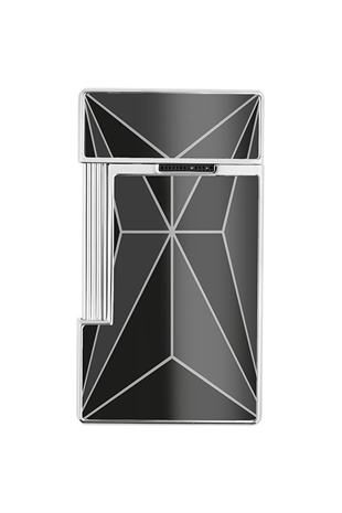 S.T. Dupont Slimmy Fire x Siyah-Krom Puro Çakmağı 28070